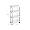 SONGMICS 4-Tier Storage Trolley, Rolling Cart with Wheels, Space-Saving Kitchen Trolley in Office Bathroom, 40 x 22 x 86 cm, White