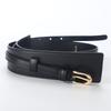 One-piece women's black dual-use wide belt new style with dress coat detachable belt