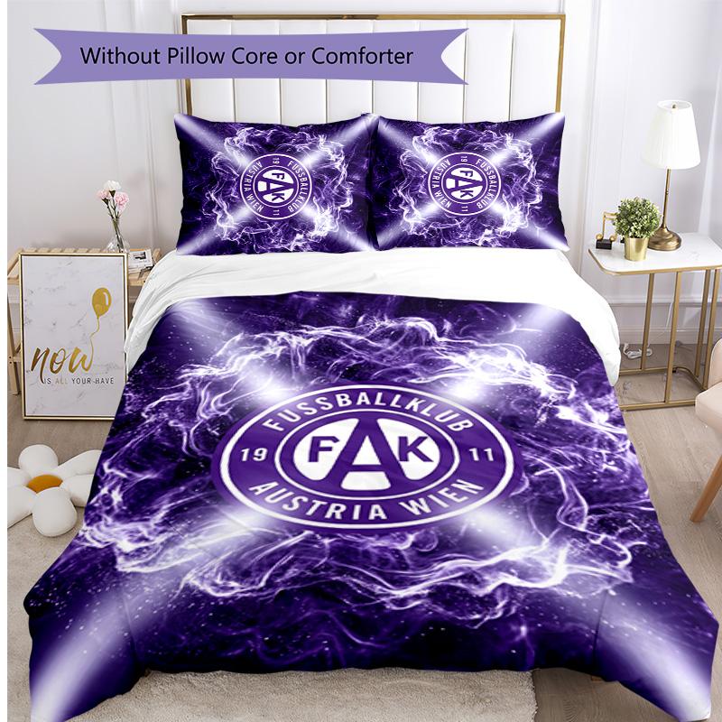 Austria Wien FC Printed 3PCS Bedding Set Breathable Duvet Cover with Pillowcases Decorative Bed Linen for Bedroom Home