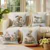 2D Embroidery Style Pillowcase Cute Rabbit & Chick Print Polyester Pillow Cover Decor Cushion Case For Home Soft Cushion Cover