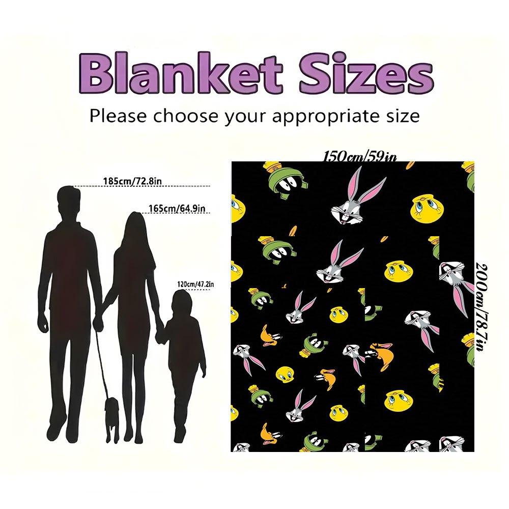 "Looney Tunes Character Phone Case Cover"Blanket Flannel Throw Blanket for Sofa, Bed, Travel, Camping, Office