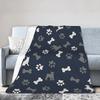 Soft Warm Blankets Girls Boys Picnic Dog Paw Print and Bone  Throw Blanket   Bedspread For Couch Bed Novelty Sofa Bed Cover