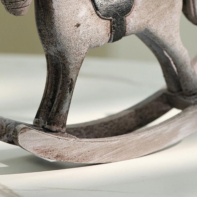 Minimalists Wood Rocking Horse Sculpture Artistic Room Decors For Bookshelf Coffee Table Nordic Design Ornament Gift