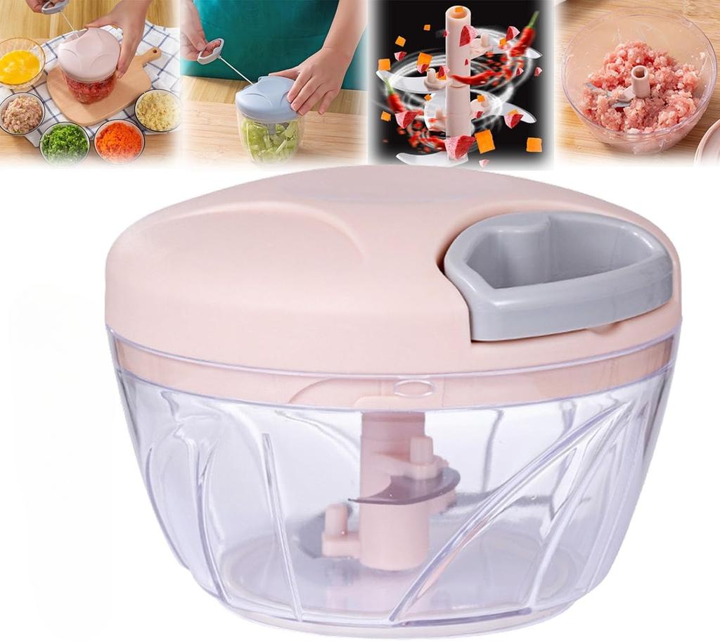 Picadora manual de 500/900 ml, trituradora de ajo y cebolla para el hogar, picadora de alimentos y verduras, picadora de carne de corte rápido, accesorios de herramientas de cocina