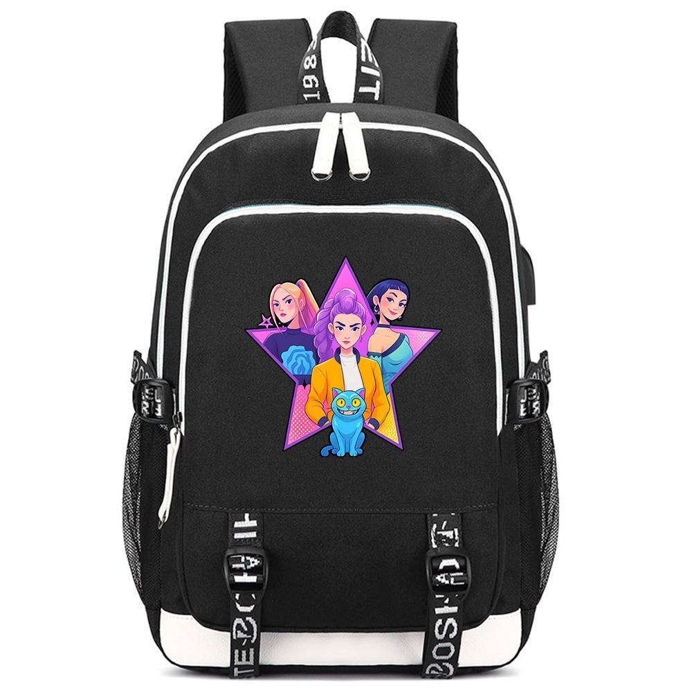 Anime KPOP Printed Backpack for Teenager Student Bookbag Schoolbag Women Large Capacity Waterproof Travel Bag Gift