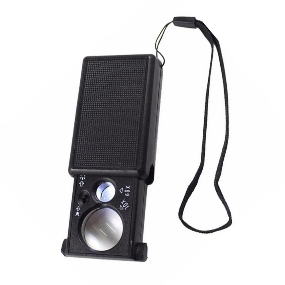 Acrylic Lens Jewelry Magnifier LED UV Light Magnifying Glass for 30X, 60X Watch Repair