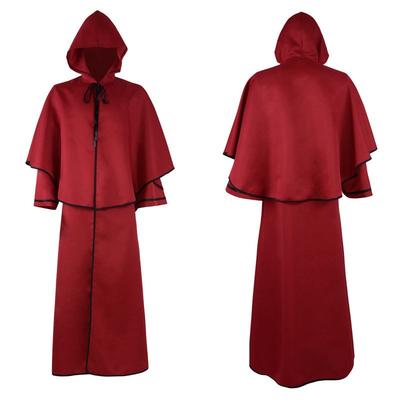 Halloween Costume Medieval 5-color Hooded Cape Retro Robe, Wizard Death Cape Costume