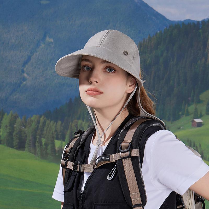 Spring and Summer Outdoor Sunscreen Hat Can Hang Mask Hat Women's Big Brim Shawl Bucket Hat Versatile Fashion Sun Hat