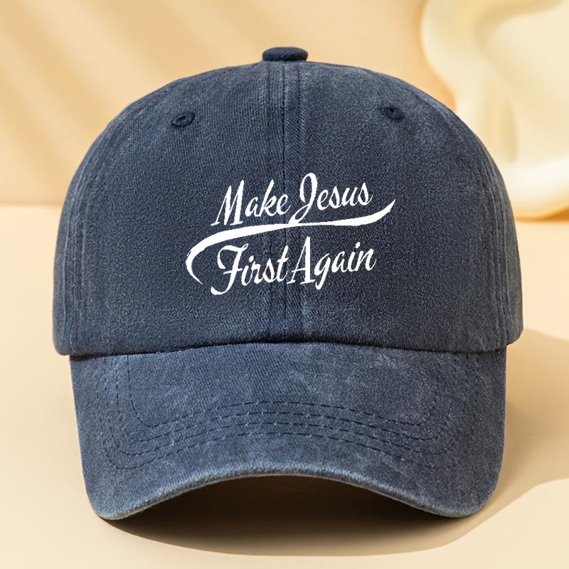 Make Again Letter Print Men's Washed Baseball Cap Peaked Cap Suitable for Outdoor Sports and Leisure