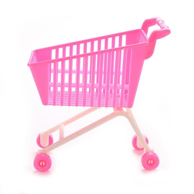 Children's toy 11CM Pink Shopping Cart for Lifestyle Accessories Classic Toys for Kids Girls Gift