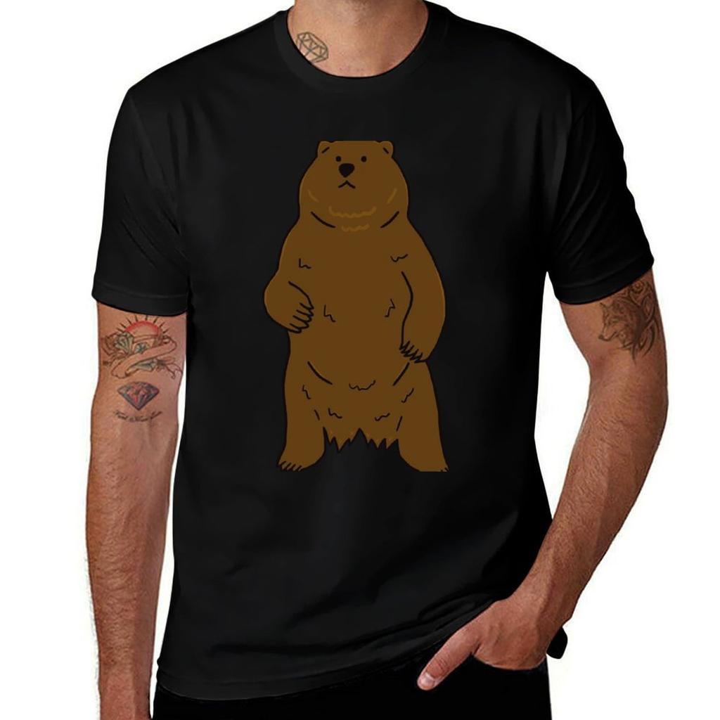 Bear Standing Up TShirt Festival Casual Short Sleeve