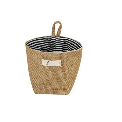 Cotton and Linen Moisture Proof Storage Basket with Hook for Office Kids Room and Living Room