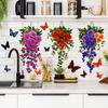 Painted Hanging Decorations Flower Basket Butterfly Bedroom Living Room Home Background Beautification Decoration Wall Stickers