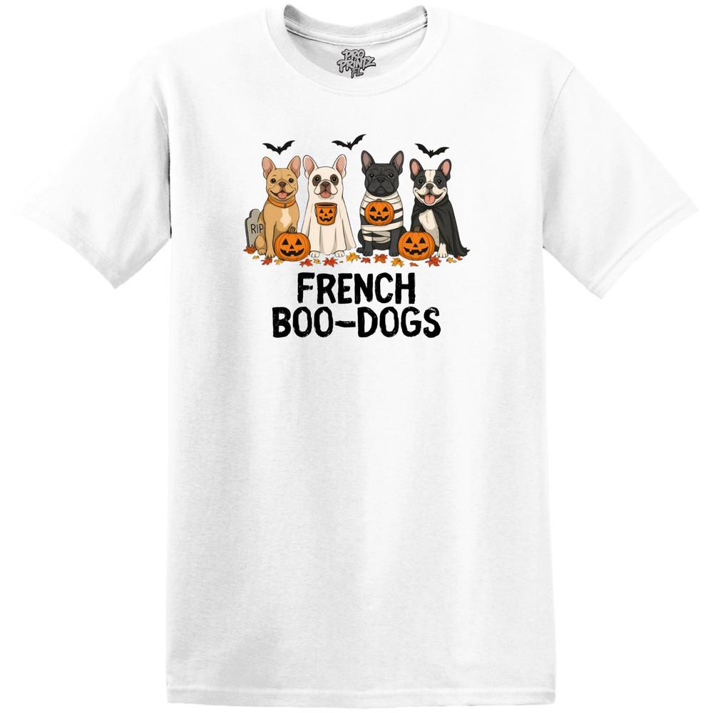 Cute/Funny Halloween T-Shirt French Boo-Dogs L