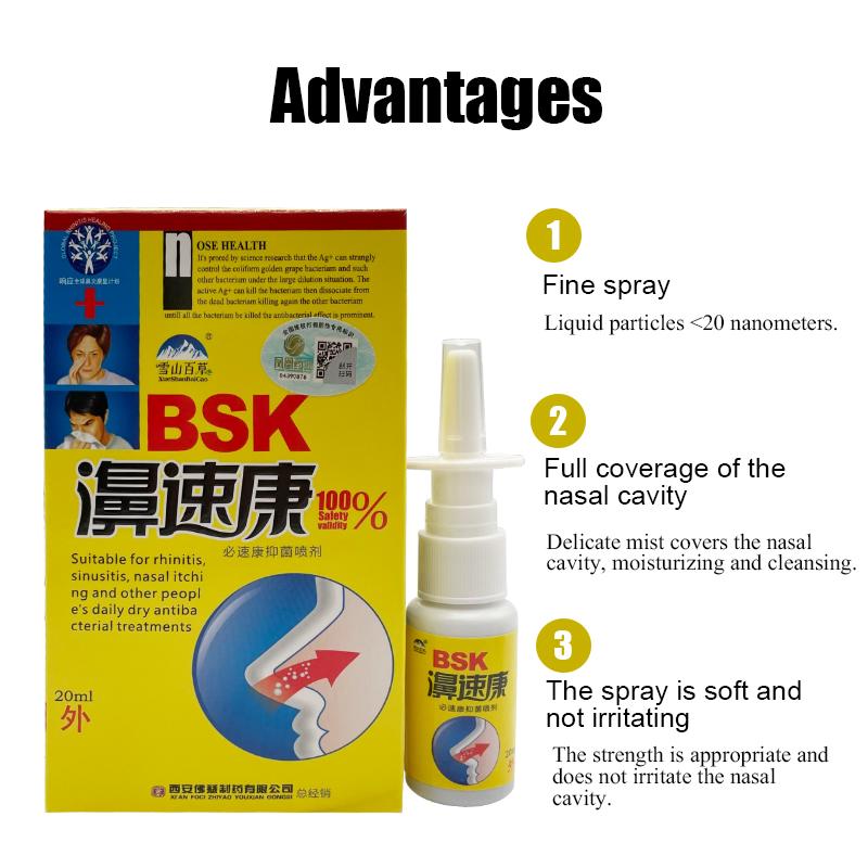 BSK Nasal Sprays Herb Spray Treatment Sinusitis Care Nose Health Care
