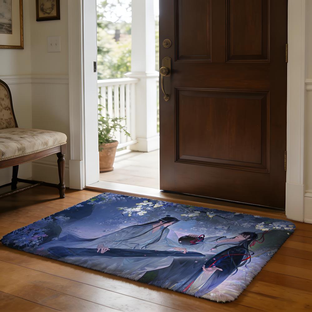 BL Anime MMoDaoZuShi Floor Mat Soft Flannel Absorbent Mat Non-Slip Rug Home Bedroom Bathroom