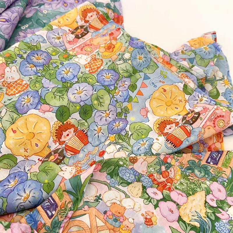 French Retro Style, Monet's Garden, Headscarf, Hat, Women, Sun Protection, Triangular Scarf, Duckbill Cap