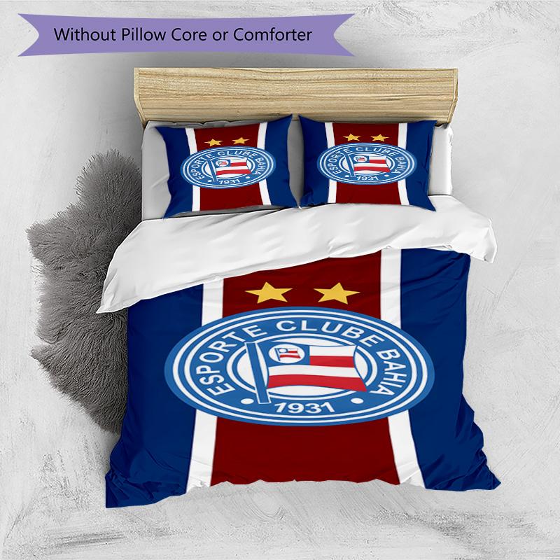 Bahia Fc Crest Emblem Printed Pattern Duvet Cover Set – Includes 1 Duvet Cover and 2 Matching Pillowcases Bedroom Decor Christmas Gifts
