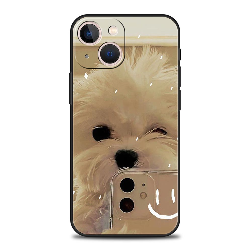 Cute Little Dog Phone Case Cover for iPhone 17 16 15 14 13 12 11 Pro Max 17 Air Plus Shockproof Soft TPU Shell Fundas Capas Bags