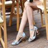 Fashion Summer Fashion Flower Pleuche Shoes Women Pumps Luxurious Cutouts Bird Cage High Heel Crystal Female Women Sandal Big Size 34-43