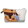 Women  Floral Cat Print Cosmetic Bag Toiletries Organize Travel Storage Case