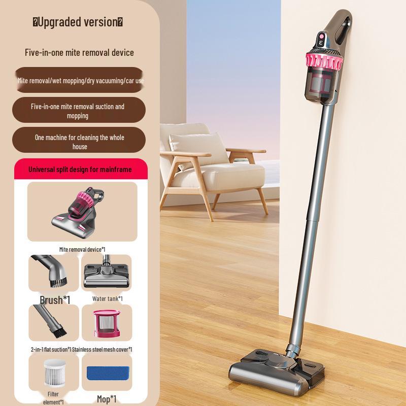 Wireless Handheld Mite Remover Vacuum with Blue Light, Hurricane Suction, & Mopping Water Tank