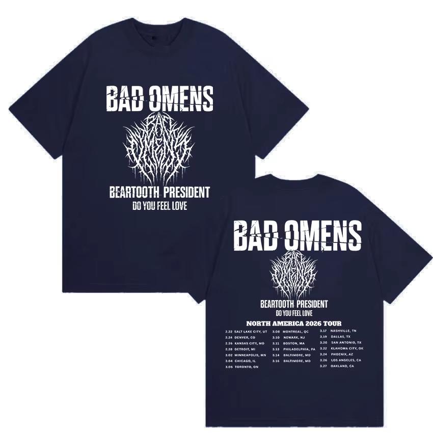 2026 Rock Band Bad OUnisexs Tour Graphic Tshirt Unisex and Women New Summer Gothic Clothing Hiphop Round Neck Short Sleeved Top