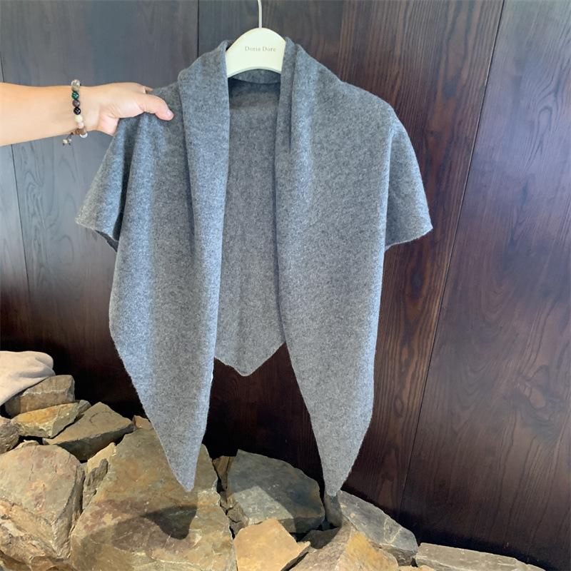 Concave wool 100 shawl enlarged autumn and winter new warm triangle scarf knitted scarf women