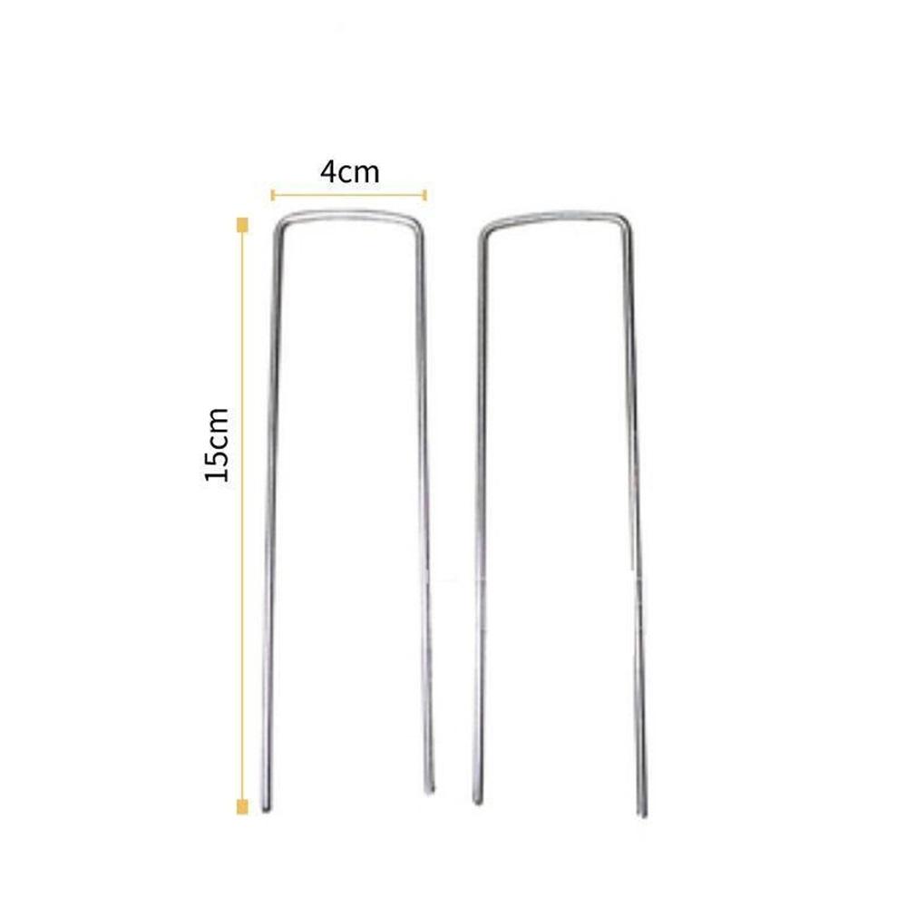 

50 Садовый фиксатор U-образной формы, толщина 2,5 мм, ширина 4 см, длина 10 см, большие U-образные гвозди 4cm*15cm