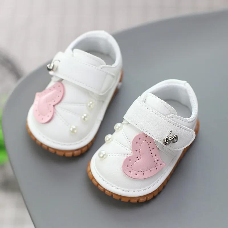 Children Shoes Lovely Heart Baby Soft Soled Walking Shoes Designer Comfort Anti Slip Casual Shoes Daily Versatile Girls Sneakers