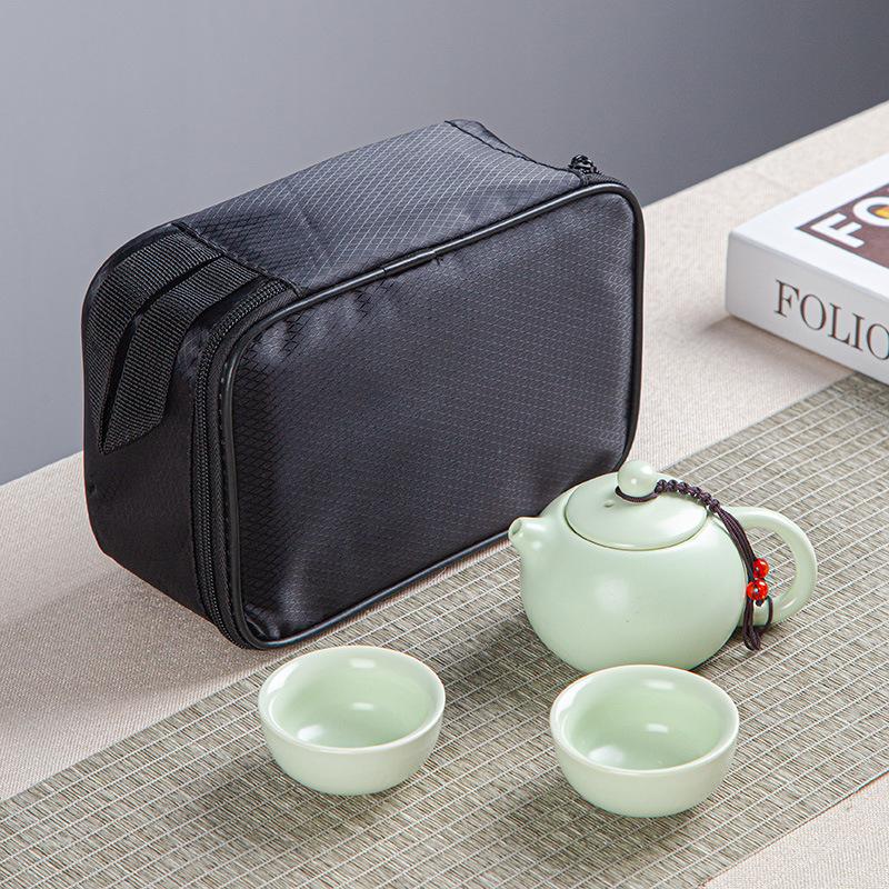 Portable ceramic Xishi pot travel kung fu tea set real estate souvenir