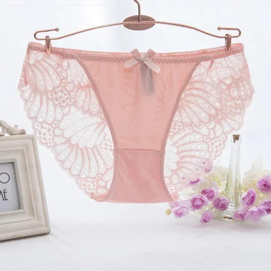 Hot Fashion Women Underwear Sexy Lace Transparent Low Waist Hollow T Back Panties Lady Briefs Big Size M-3XL Panties