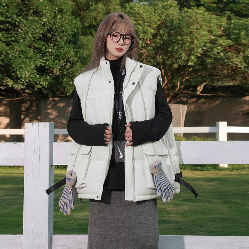 American vest men's autumn and winter thickened men's warm vest sleeveless jacket Korean version of the trend handsome vest