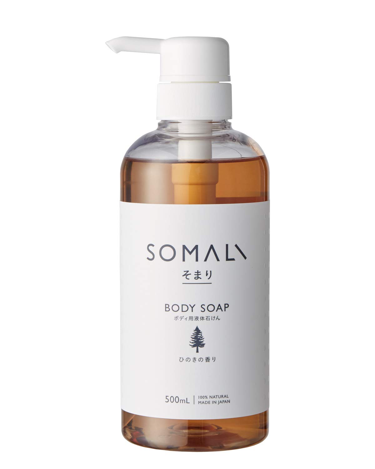 SOMALI Body Soap, Hinoki (Japanese Cypress) Scent, 500ml