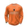 Men Crewneck Long Sleeve Text Front Pullover Casual Knit Top Lightweight Holiday Themed Sweatshirt
