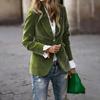 Giacca Blazer in Velluto da Donna, 4 Colori, Design Senza Tasche, Vestibilità Slim