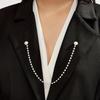 1 unidad de cadena anti-luz de perlas, cadena corporal anti-luz decorativa para mujer, bandolera grande de una sola palabra para escote, cadena anti-luz.