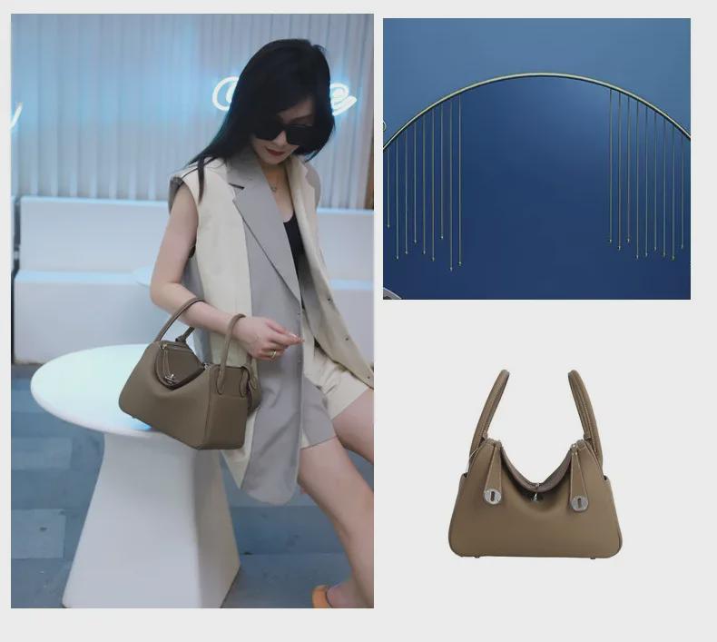 2025 Vielseitige Sommer-Arzttasche aus Lindy-Rindsleder: Damen-Schulterhandtasche aus echtem Leder