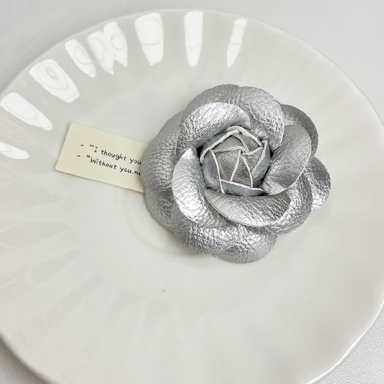 Pin de rever Camelia Piele PU Floare Formă Broșă Accesoriu Ornament