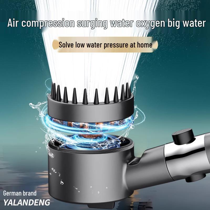 Ultra-High Pressure Massage Shower Head with Spray Booster and Hair Dryer Nozzle