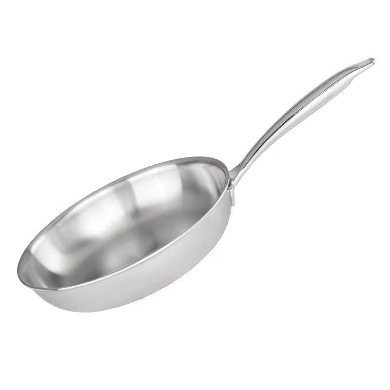 Stainless Steel Frying Pan, NonStick Pan Fried Steak Pot  Uncoated Kitchen Cookware For Gas Stove and Induction Cooker
