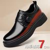 Four Seasons Fashion High-quality Microfiber Inner Height Increase British Stream Rotary Buckle Gentlemen's Leather Shoes Men's Leather Shoes