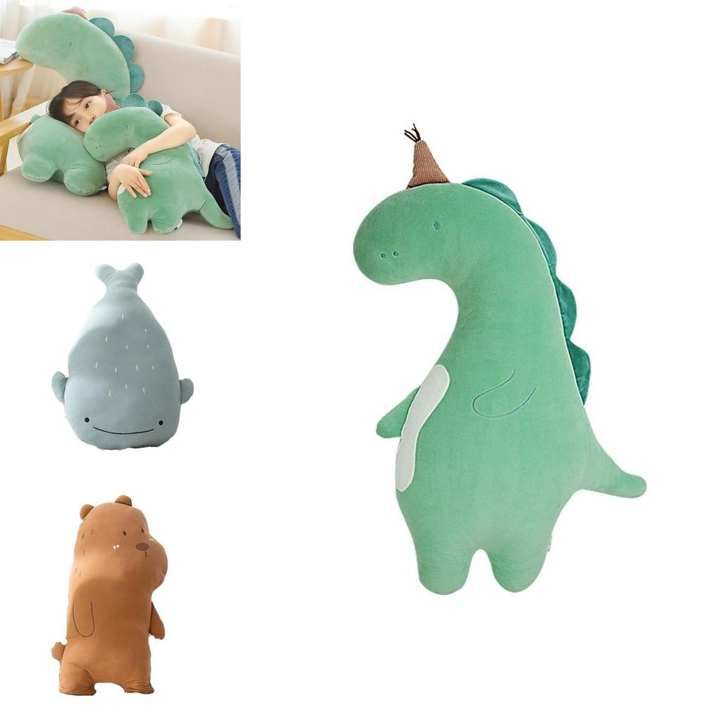 Large Soft Plush Dinosaur Pillow For Kids Cartoon Animal Design Nordic Style 75cm Height