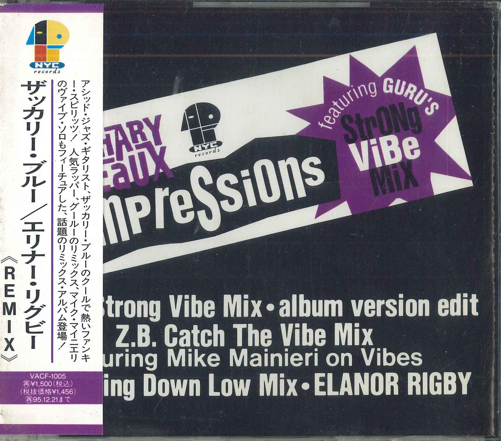 

CD ZACHARY BLUE Eleanor RigbyREMIX VACF1005PROMO VIDEOARTS Japan Obi Jazz Used