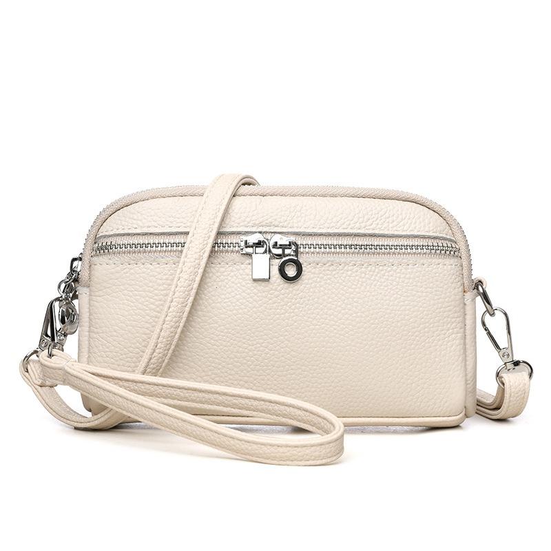 Women's solid color simple messenger bag new multi-layer mobile phone change bag fashionable versatile commuter shoulder bag women