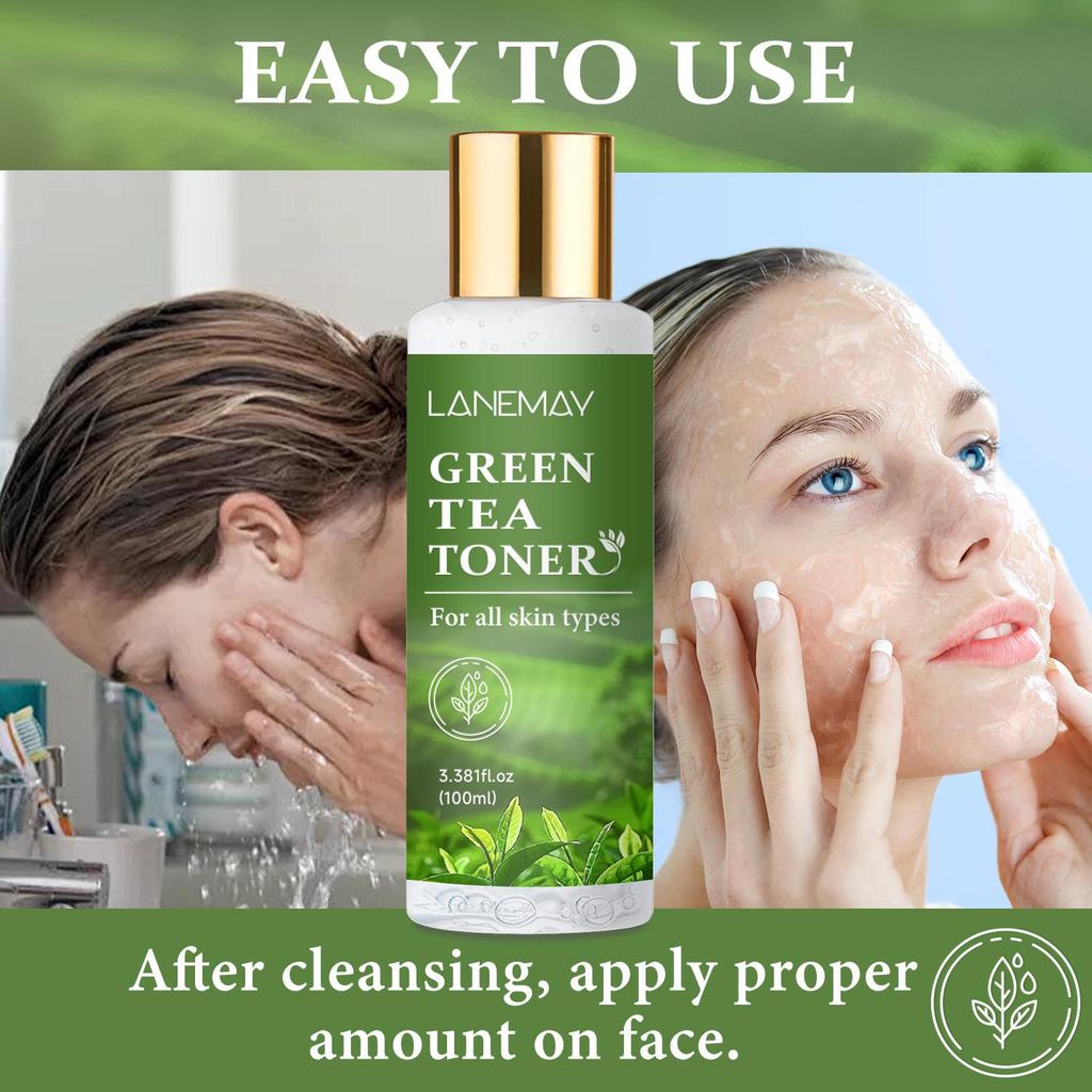 Green Tea Toner - Soothe and Calm the Skin, Hydrate and Tighten the Skin, Makes Skin Supple - Suitable for Sensitive Skin,100ml