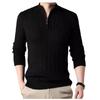 Men's Half Zip Mock Neck Cable Knit Sweater, Long Sleeve Loose Fit Thickened Pullover, Casual Daily Fall Winter Mens Jumper