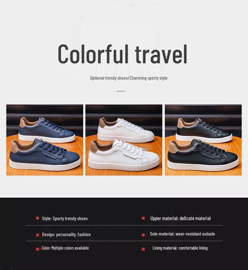 Spring 2026 Men's Versatile White Low-Top Casual Skate Shoes - Fashionable and Trendy for Youth