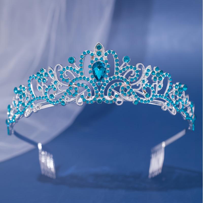 Diamond Bridal Headdress with Comb, Luxurious Crystal Wedding Crown, Suitable for Retro Celebration Ball, Queen Headdress.