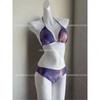 4Pcs Purple Long Dress Bikini Sexy Swimsuit for Women Soaking In Hot Springs New Sunscreen Cover for Beach Vacation